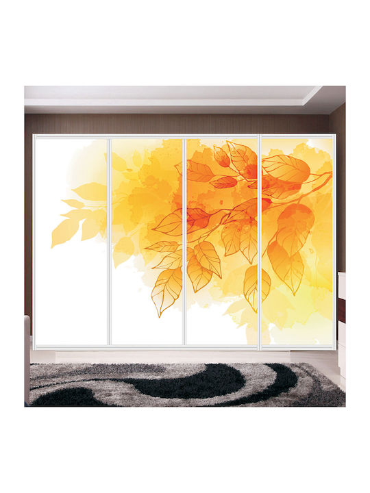 Wardrobe Sticker Orange Leaves 270cm