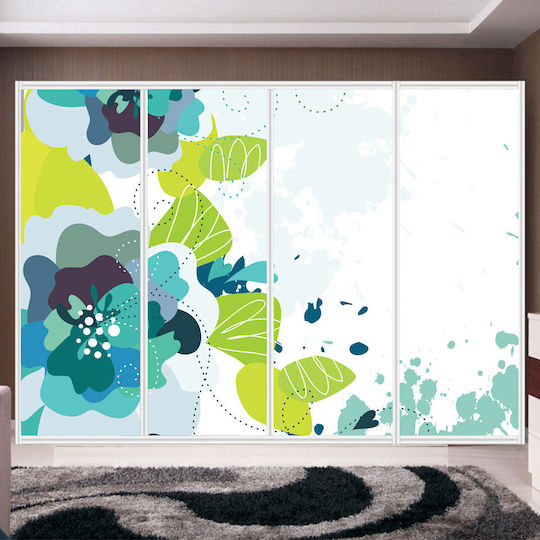 Kleiderschrankaufkleber Blumen 220cm