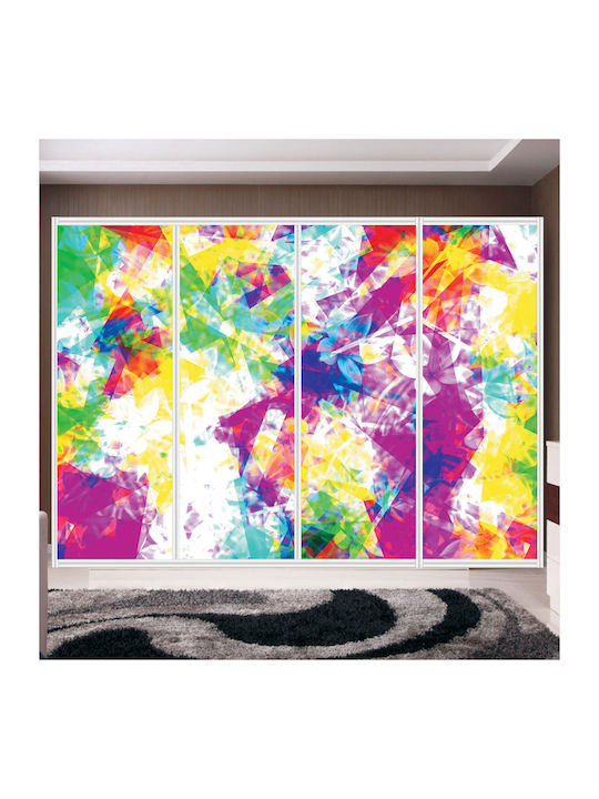 Αυτοκόλλητο Ντουλάπας Abstract Flowers 220cm