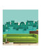 Self-Adhesive Wallpaper Green Houses 200cm