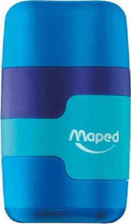 Maped Connect Διπλή Ξύστρα Μπλε Βαρελάκι με Γόμα