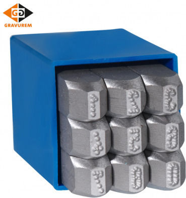 6 mm Schlagzahlen-Set Punktstil Gravurem-rp 14306000
