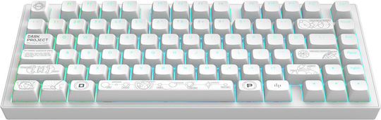 Dark Project ALU81A Ασύρματο Gaming Μηχανικό Πληκτρολόγιο 75% με RGB φωτισμό (Αγγλικό UK) Λευκό