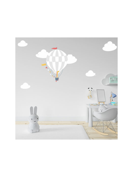 Wandsticker Heißluftballon Dinosaurier Wolken 50cm x 46cm