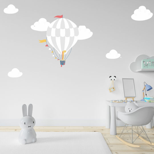 Wall Sticker Hot Air Balloon Dinosaur Clouds 50cm X 46cm