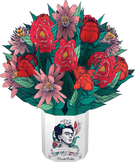 Origamo Greeting Card Pop-Up Viva La Vida Frida Kahlo 35x29.1cm Large Flora