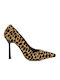 Leather Pointed Toe Multicolour High Heels Animal Print