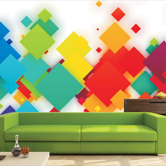 Αυτοκόλλητη Ταπετσαρία Colorful Squares 300cm
