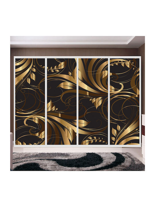 Wardrobe Sticker Golden Leaves 250cm