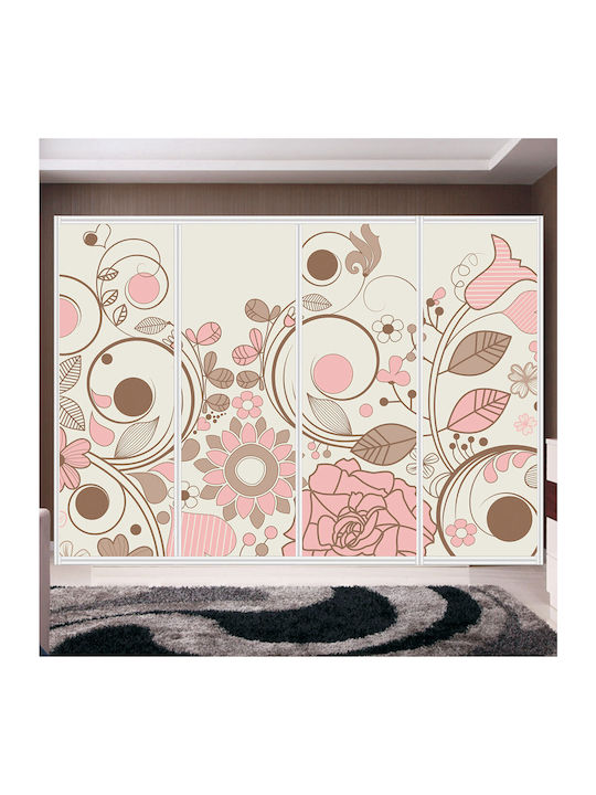 Retro Flowers Wardrobe Sticker 320cm