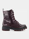 Kids Boots from Patent Leather with Zipper Burgundy