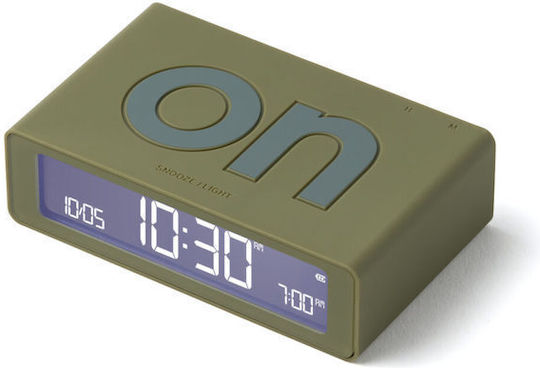 Lexon Flip Mini Масов Часовник Дигитален LCD Пластмасов с Будилник Каки