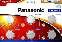 Panasonic Lithium Power Baterii CR2025 3V 6 Bucăți