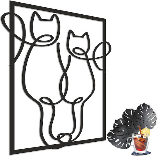 Tablou Panou Deschis Dormitor Decor Perete Negru Living Pisici