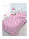 Sheet Set Single Cotton Pink 160x240cm