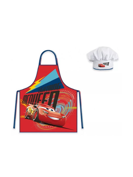Disney Disney Cars Lightning Παιδική Ποδιά Κουζίνας με Σκούφο Κόκκινη 014299