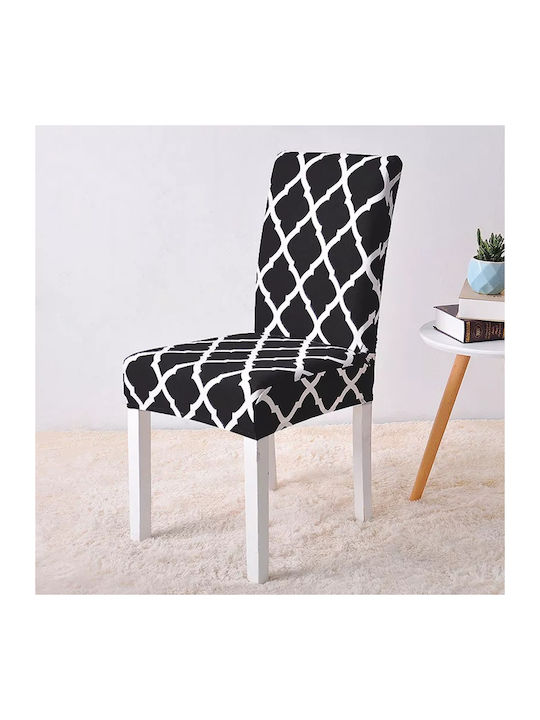 Elastic Cover for Chair Black + White 1pcs