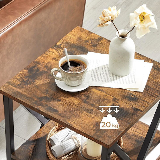 Side Table L40xW40xH60cm. Rustic Brown and Black Side Table L40xW40xH60cm. Rustic Brown and Black