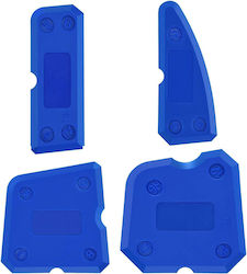 Set aus 4 wiederverwendbaren Kunststoffschabern zum Auftragen von Silikonspachtel Zola Blau