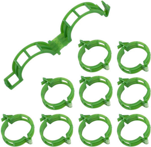 Clips Holding Tying Plant Shoots Tomatoes Cucumbers Vines Universal Compatibility Diameter 2.5 Cm Reusable Set 100 Pieces Green Original Deals