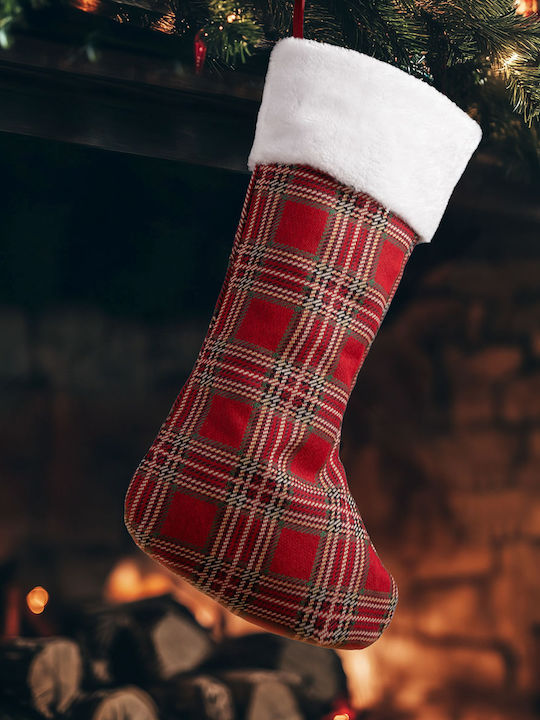 Weihnachtliche Dekorative Socke L50xB30cm. Rot