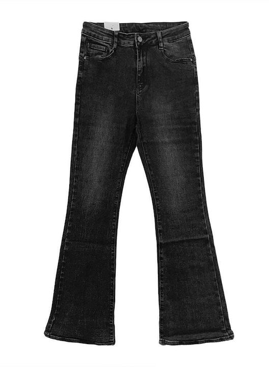 Talie înaltă Blugi de damă Evazați Black/Grey