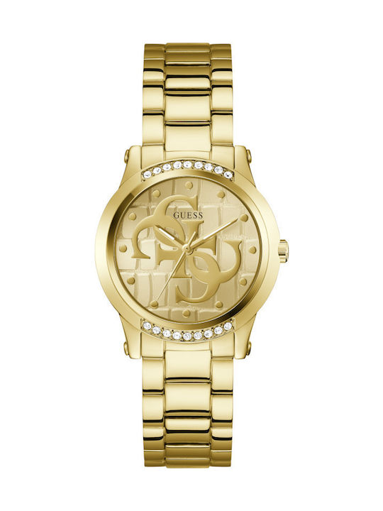 Guess Damen Uhr Chronograph mit Gold Metallarmband GW0861L2