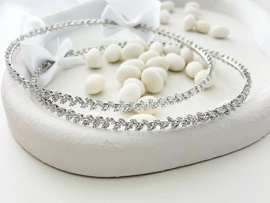 Electra Silver-Plated Wedding Crowns with Crystals