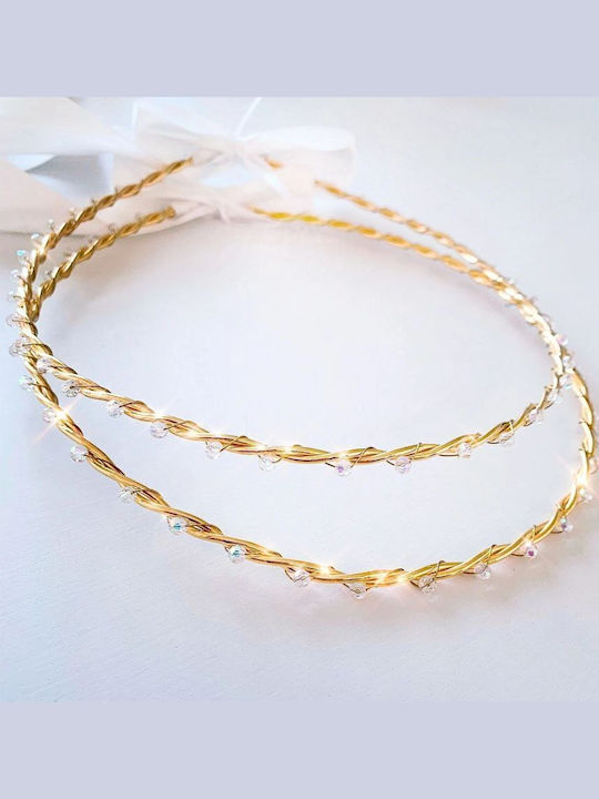 Στέφανα Γάμου Επιχρυσωμένα Κρύσταλλα Swarovski Eleni Gold