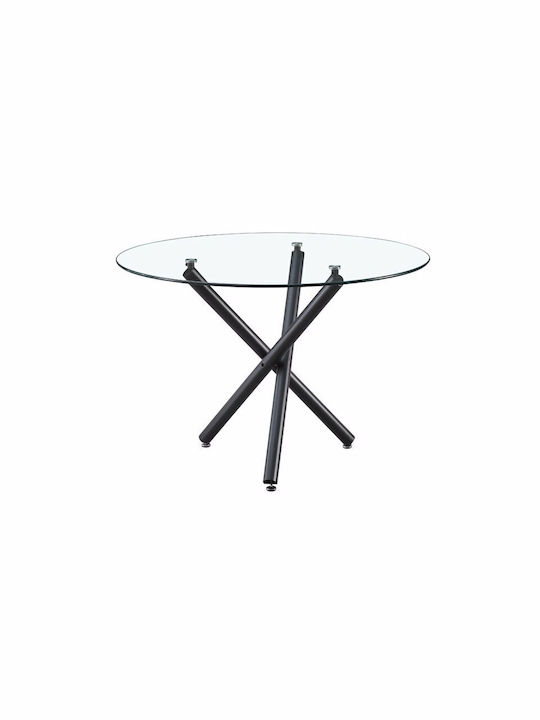 Gem Table Kitchen with Glass Surface Transparent 110x110x74cm