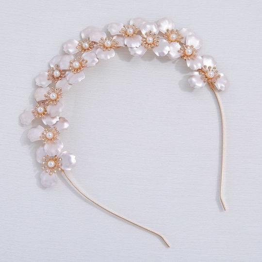 Charlotte Bridal Headband Brass Flowers