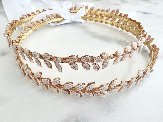 Vergoldete Olivenblatt-Hochzeitskronen Cleopatra
