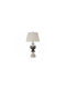 Shield Plastic Table Lamp with White Shade and Black Base