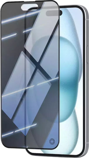 ObaStyle 3D Privacy Tempered Glass Μαύρο (iPhone 15)