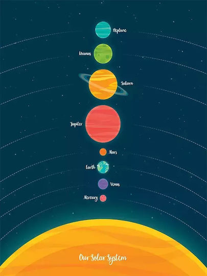 Kids Framed Wall Painting Solar System 30x40cm
