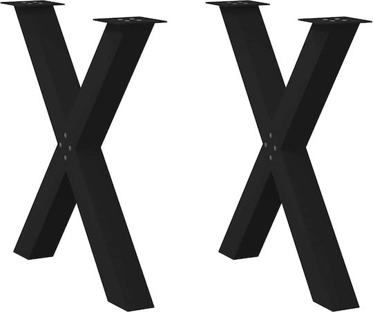 vidaXL Металик Крак На Мебел 2 Бройки Подходящ За Маса / Малка Маса / Офис 70x72см Черен