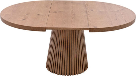 Foresta Oval Extendable Dining Room Table Natural 130+45x130x76cm 02-0643 Foresta Oval Extendable Dining Room Table Natural 130+45x130x76cm 02-0643
