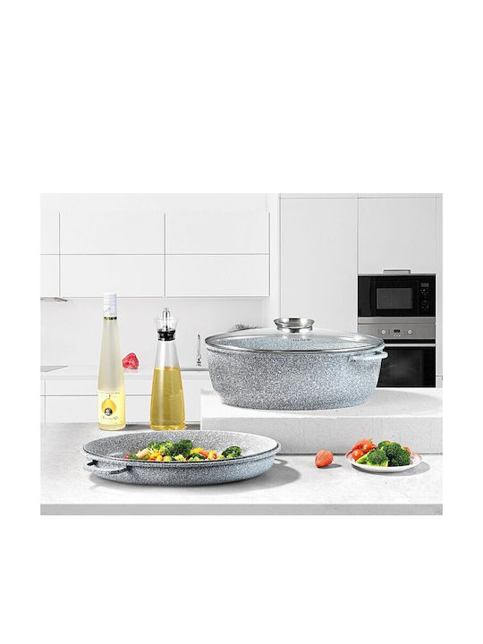 Zilner Dutch Oven Oval Made of Aluminum with Glass Lid 36x24cm 1pcs