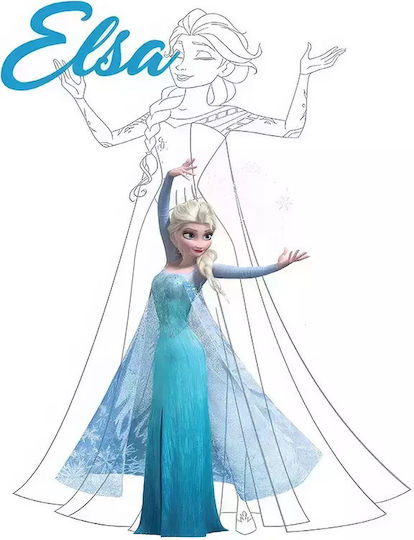 Παιδικό Κάδρο Princess Elsa με Μαύρη Κορνίζα από Ξύλο 30x40εκ.
