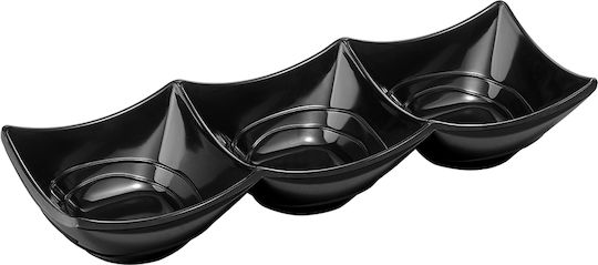XM-Casa Πλαστική Ορντεβιέρα 3 Θέσεων Μαύρη Ø24cm Π24xΜ8.5cm