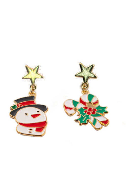 Christmas Candy Snowman Earrings