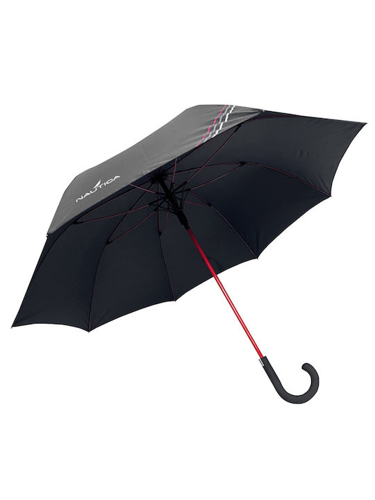Nautica Regenschirm mit Gehstock Schwarz