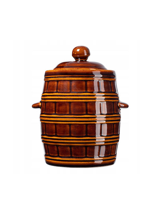 Kadax Vază Utilizare Generală Cu Capac Ceramică Maro 4000ml 1 Bucată