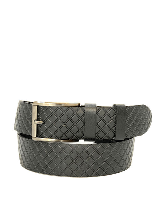 Women Weakness Wide Men's Belt Leather Black
