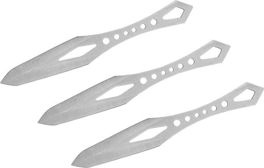 Set aus drei Wurfmessern Edelstahl 19 cm Scheide inklusive