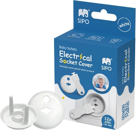 Sipo Socket Protective Cover Simple Placement made of Plastic in White Color 12pcs