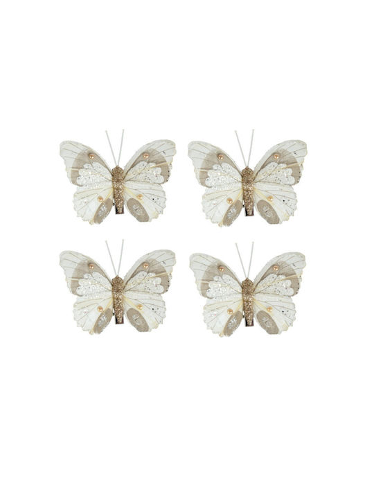 Set Weihnachtsbaumschmuck Schmetterlinge 6x8cm 4 Stück