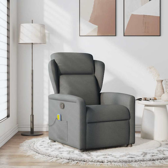 Fotoliu Relax Masaj cu Puf Gri închis 78x95x100cm