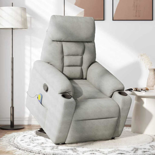 Relaxsessel Friseurwaschbecken mit Fußhocker aus echtem Leder Light 72x90x99cm