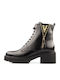Leather Women's Chelsea Boots with Medium Heel Black